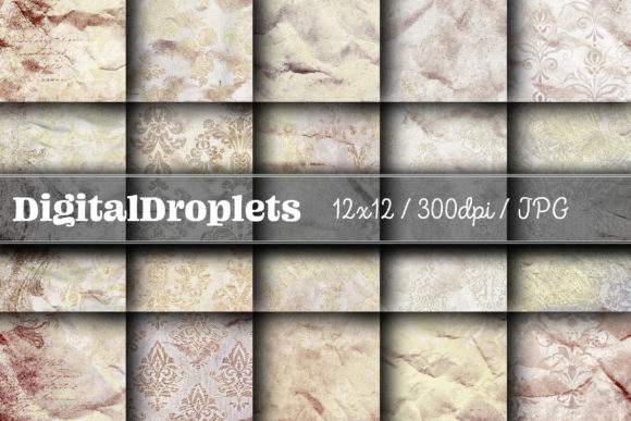 Golden Damask Dust Vol. 40: Vintage Paper Set for Designers
