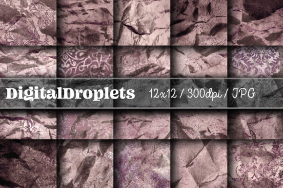 Olden Damask Paper Vol. 12 | Vintage Textured Collection